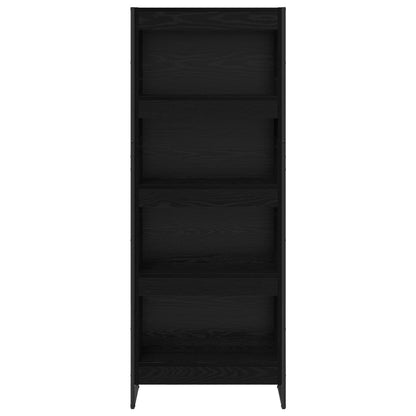 Boekenkast Zwart Eiken 80 x 30 x 155 cm Bewerkt hout