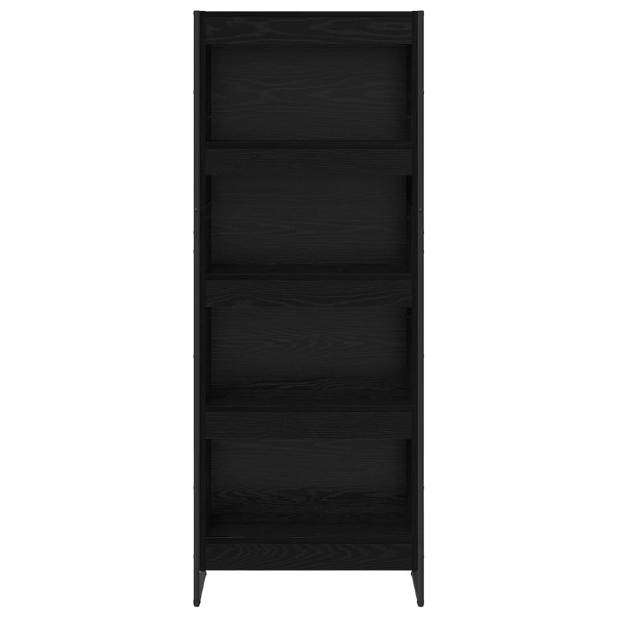 Boekenkast Zwart Eiken 80 x 30 x 155 cm Bewerkt hout
