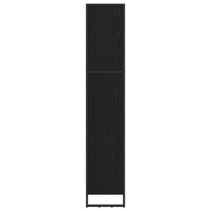 Boekenkast Zwart Eiken 80 x 30 x 155 cm Bewerkt hout