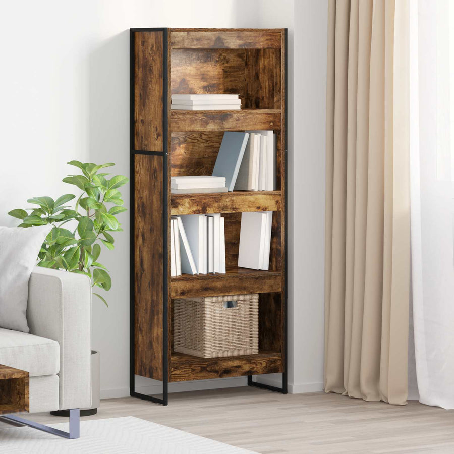 Boekenkast Rook Eik 80 x 30 x 155 cm Bewerkt hout