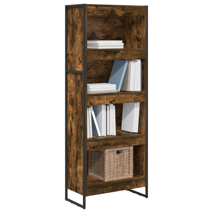 Boekenkast Rook Eik 80 x 30 x 155 cm Bewerkt hout