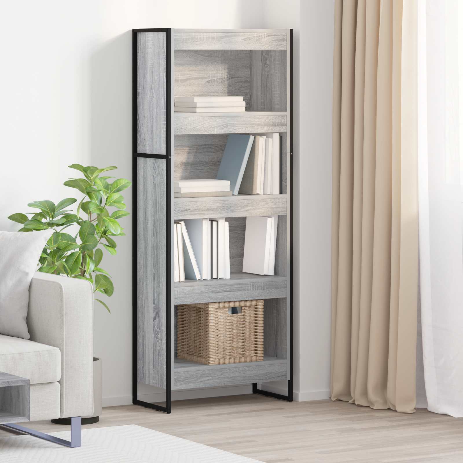 Boekenkast Grijs Sonoma 80 x 30 x 155 cm Bewerkt hout