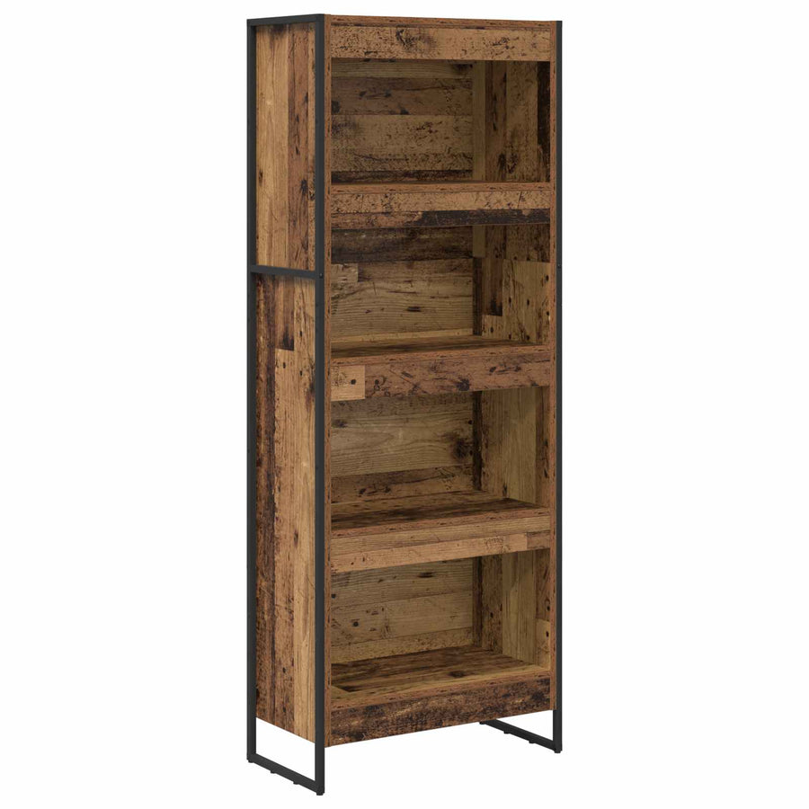 Boekenkast Oud Hout 80 x 30 x 155 cm Bewerkt hout