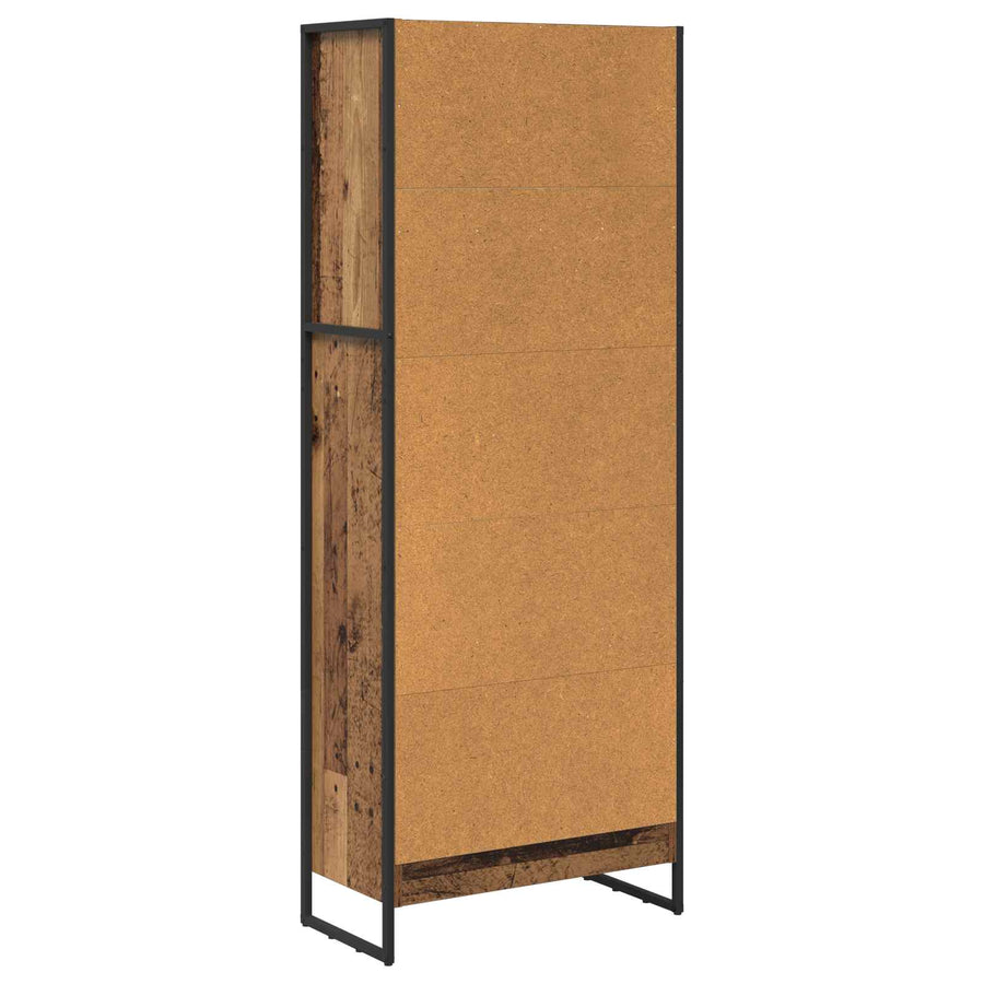 Boekenkast Oud Hout 80 x 30 x 155 cm Bewerkt hout