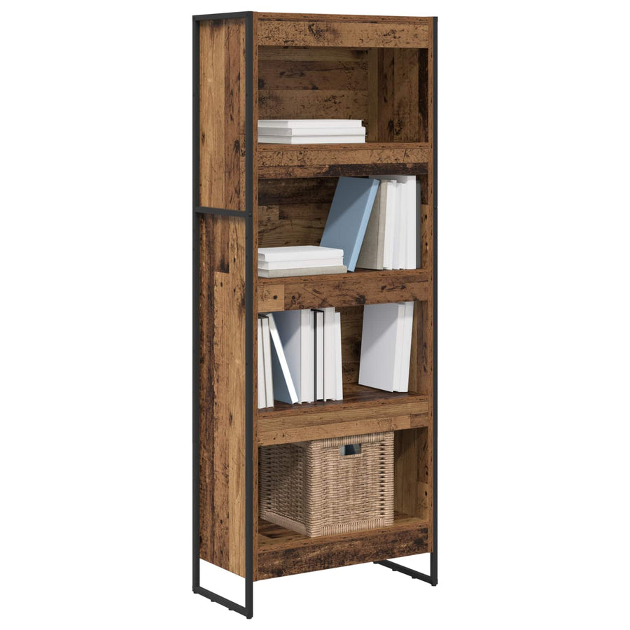 Boekenkast Oud Hout 80 x 30 x 155 cm Bewerkt hout