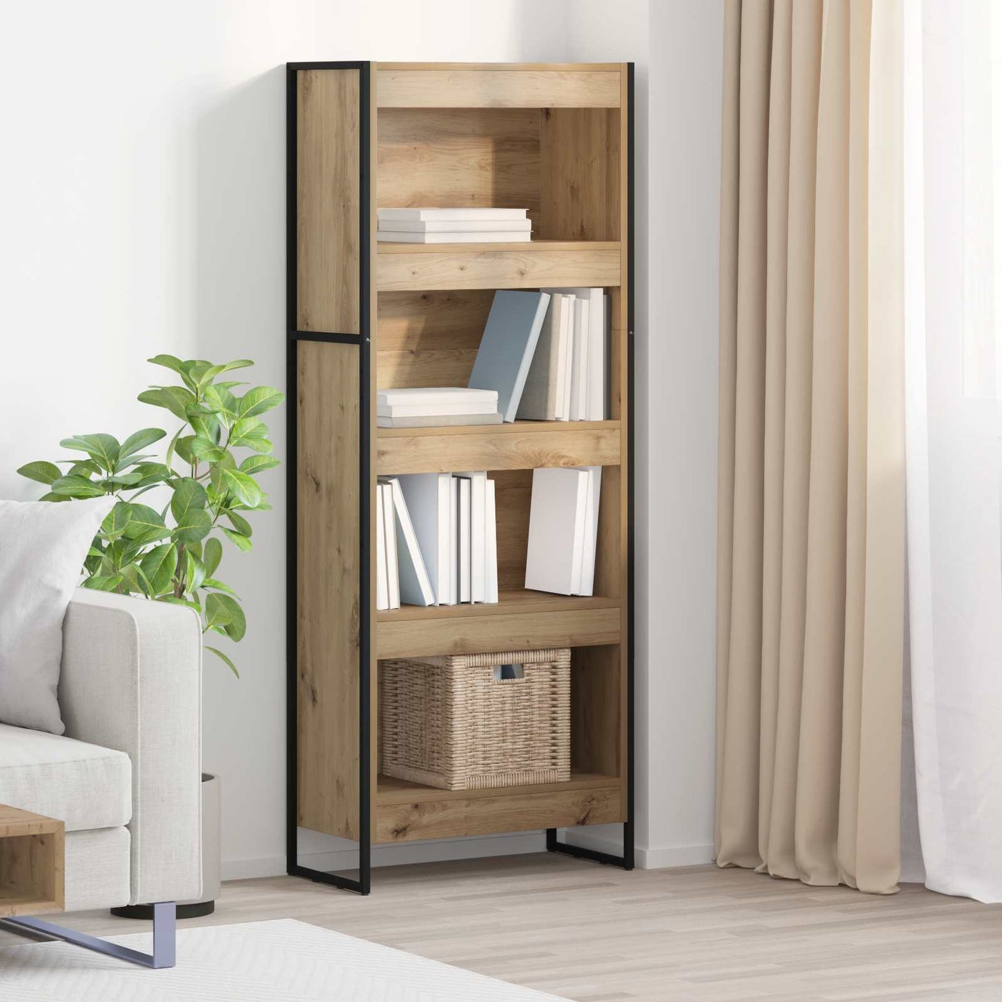 Boekenkast Ambachtelijk eiken 80 x 30 x 155 cm Bewerkt hout
