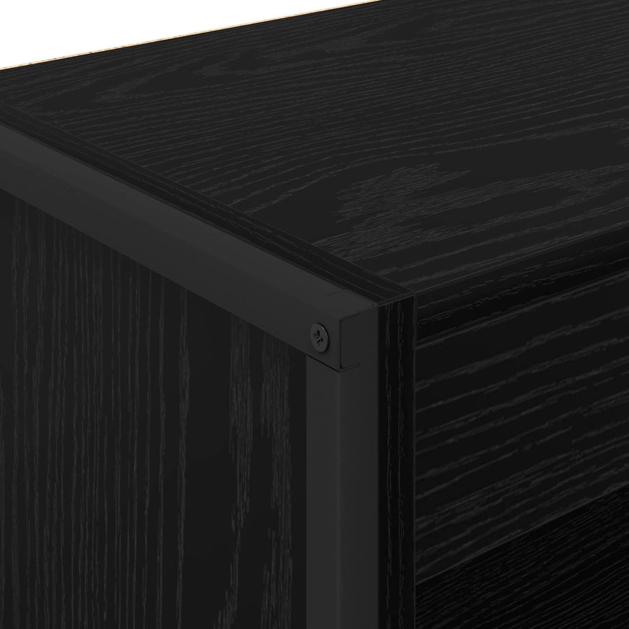 Boekenkast Zwart Eiken 80 x 30 x 155 cm Bewerkt hout