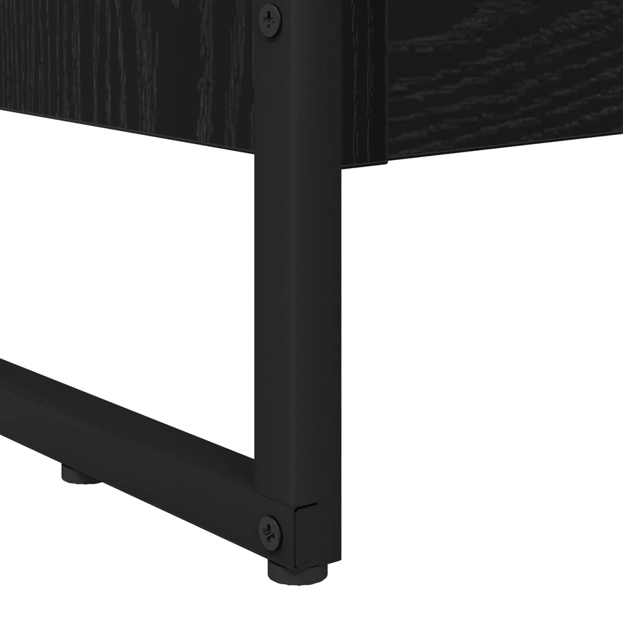 Boekenkast Zwart Eiken 80 x 30 x 155 cm Bewerkt hout
