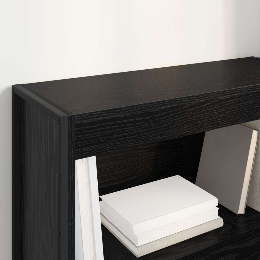 Boekenkast Zwart Eiken 80 x 30 x 155 cm Bewerkt hout