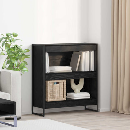 Boekenkast Zwart Eiken 80 x 30 x 155 cm Bewerkt hout
