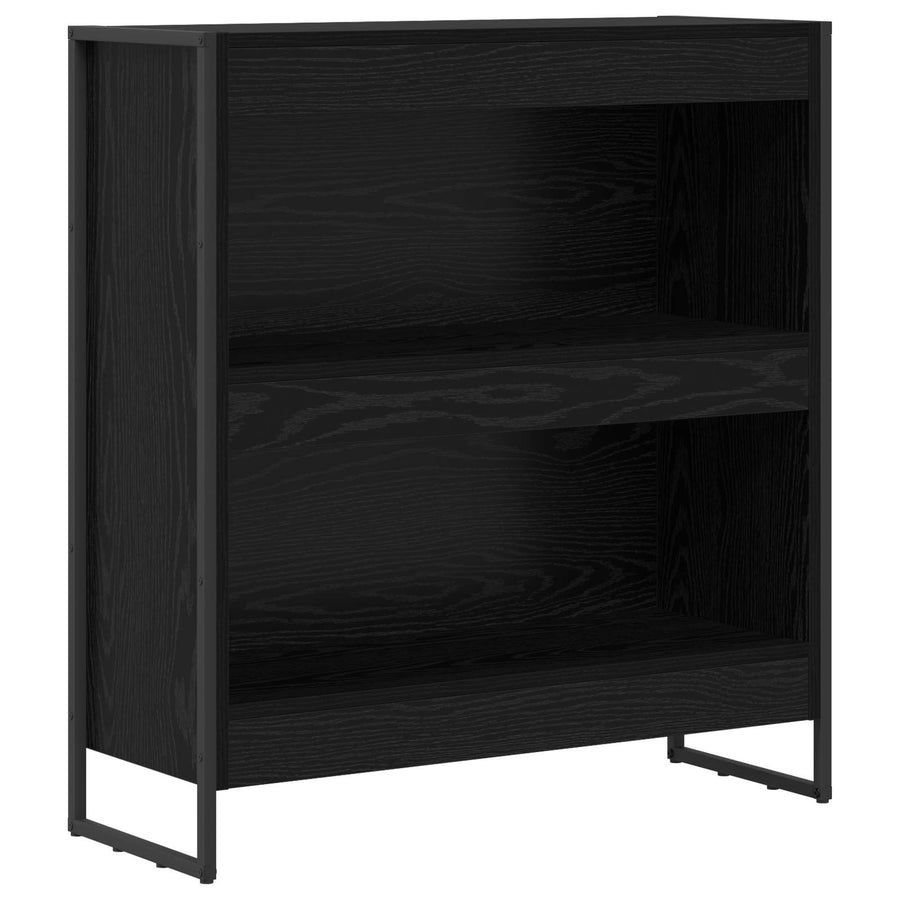 Boekenkast Zwart Eiken 80 x 30 x 155 cm Bewerkt hout