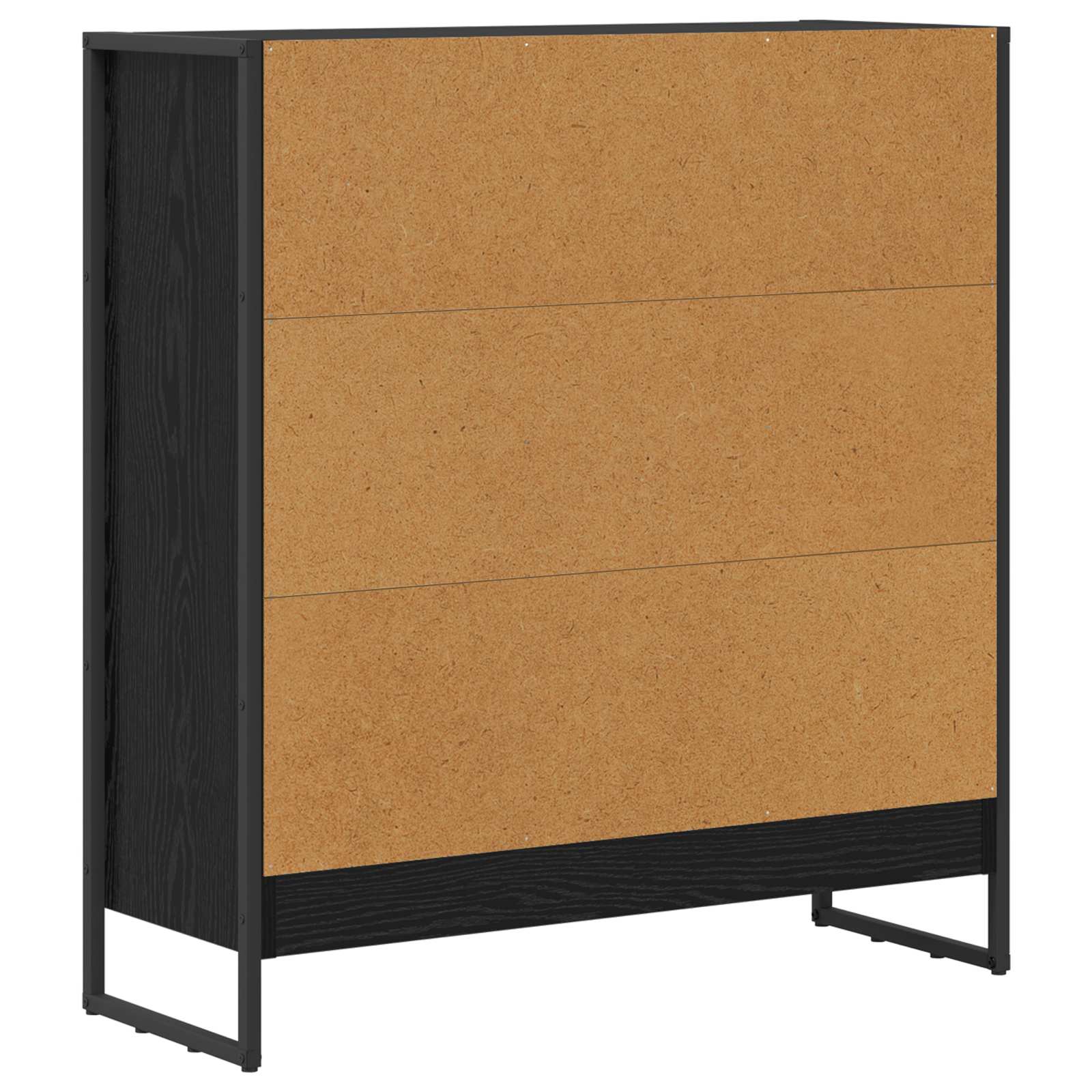 Boekenkast Zwart Eiken 80 x 30 x 155 cm Bewerkt hout