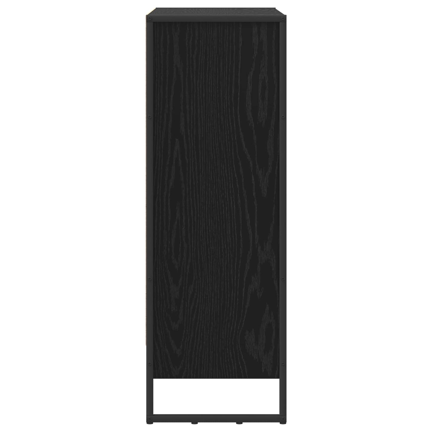 Boekenkast Zwart Eiken 80 x 30 x 155 cm Bewerkt hout