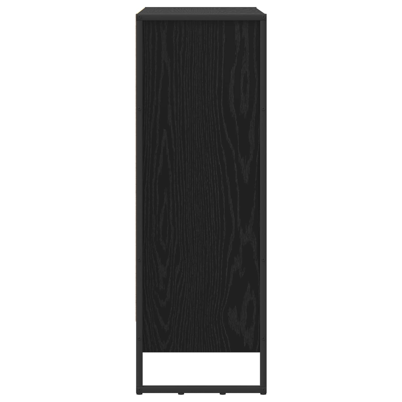 Boekenkast Zwart Eiken 80 x 30 x 155 cm Bewerkt hout