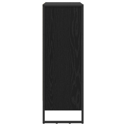 Boekenkast Zwart Eiken 80 x 30 x 155 cm Bewerkt hout