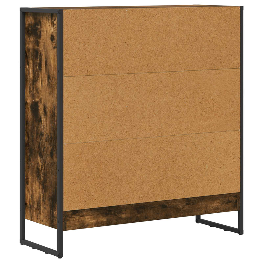 Boekenkast Rook Eik 80 x 30 x 155 cm Bewerkt hout