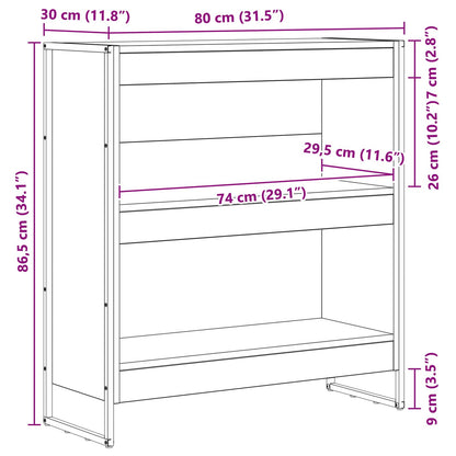 Boekenkast Grijs Sonoma 80 x 30 x 155 cm Bewerkt hout