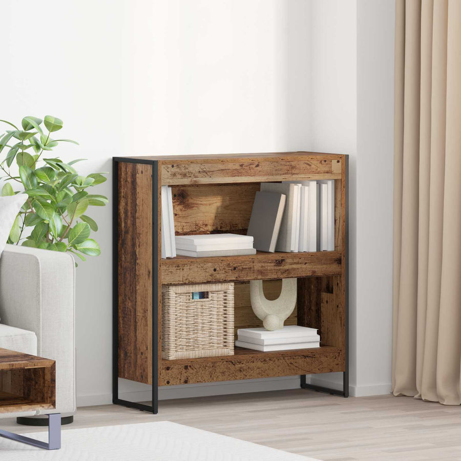 Boekenkast Oud Hout 80 x 30 x 155 cm Bewerkt hout