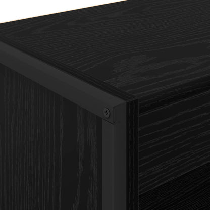 Boekenkast Zwart Eiken 80 x 30 x 155 cm Bewerkt hout