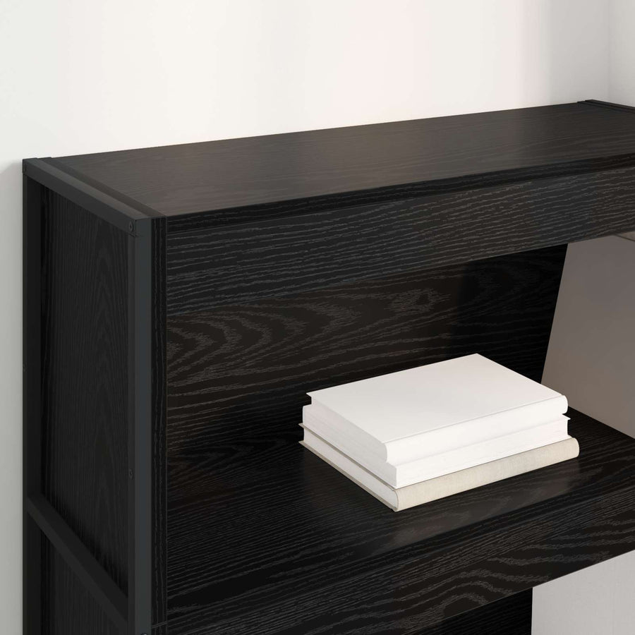 Boekenkast Zwart Eiken 80 x 30 x 155 cm Bewerkt hout