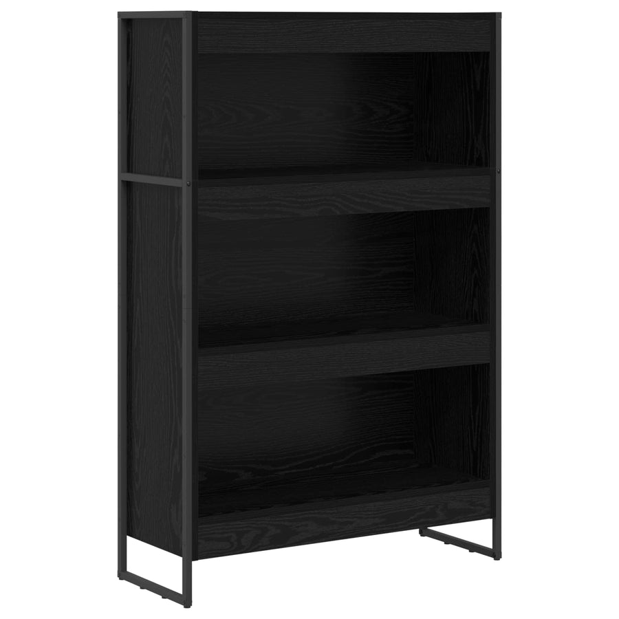 Boekenkast Zwart Eiken 80 x 30 x 155 cm Bewerkt hout