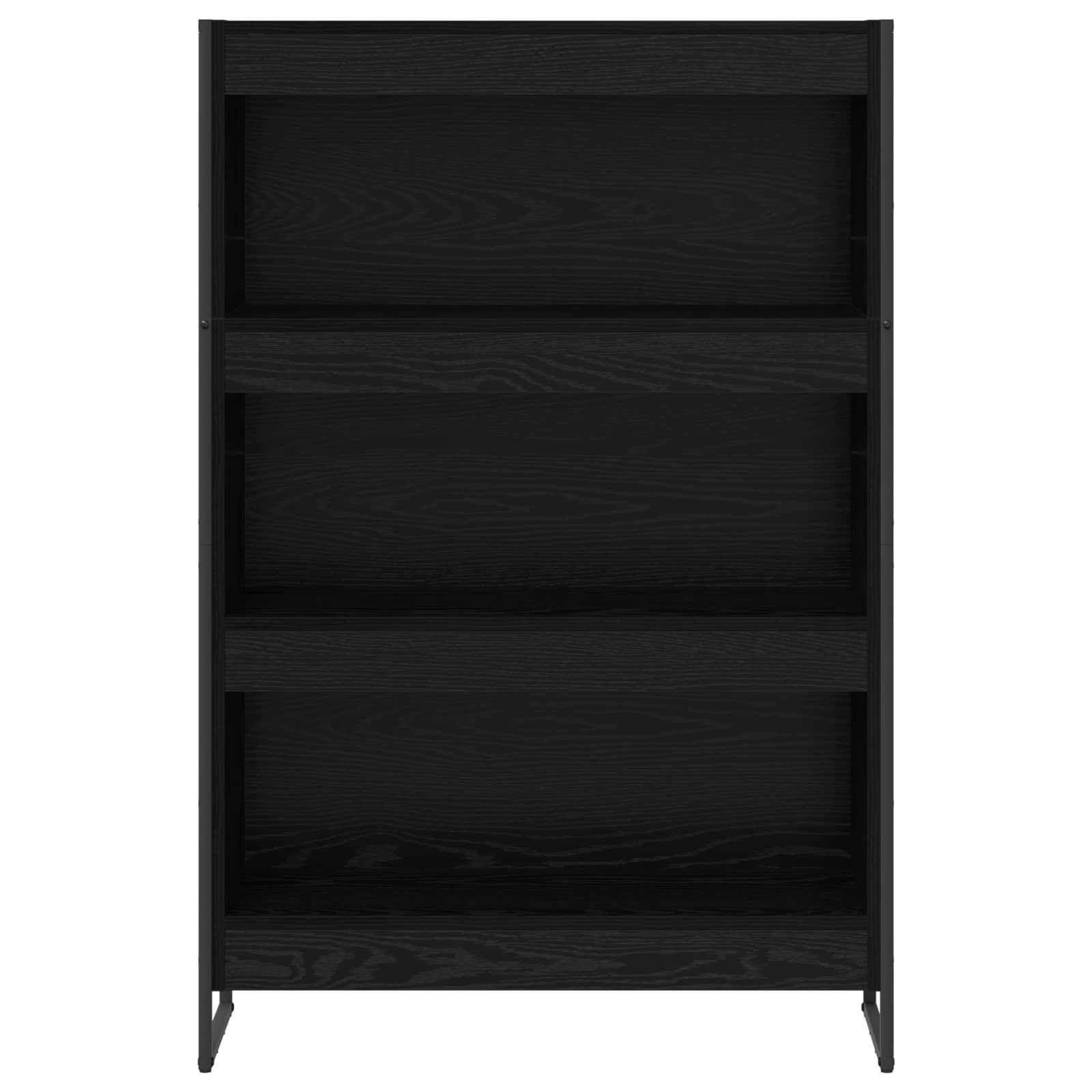 Boekenkast Zwart Eiken 80 x 30 x 155 cm Bewerkt hout