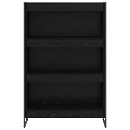 Boekenkast Zwart Eiken 80 x 30 x 155 cm Bewerkt hout