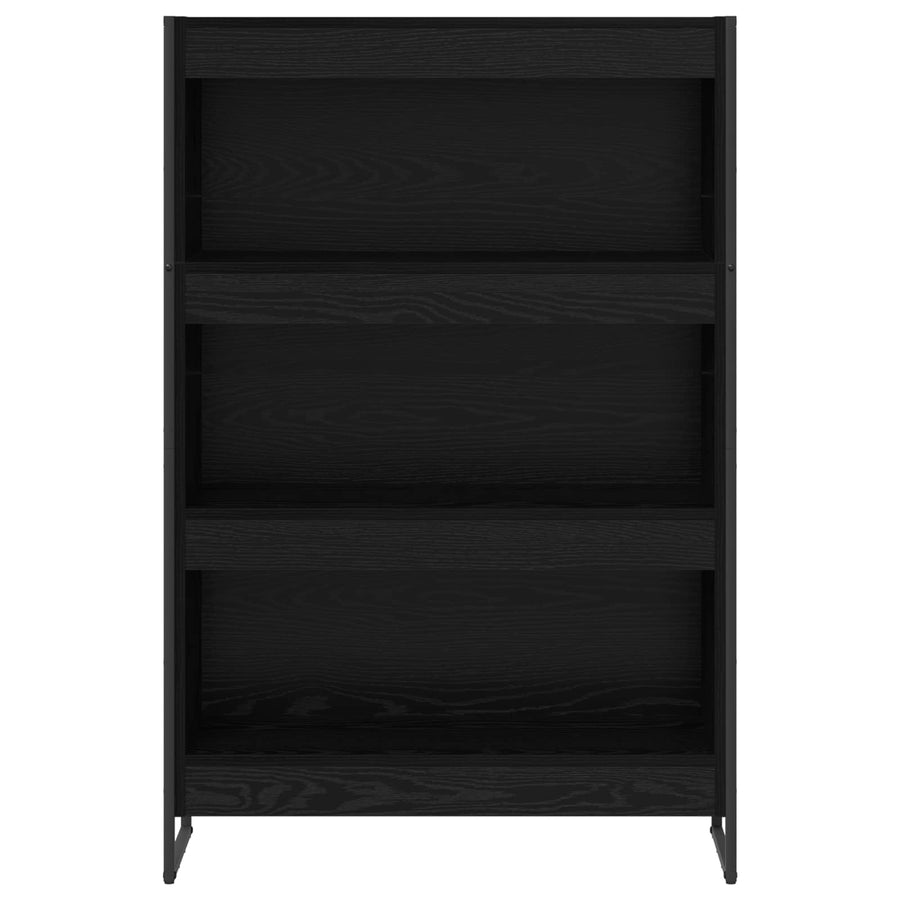 Boekenkast Zwart Eiken 80 x 30 x 155 cm Bewerkt hout