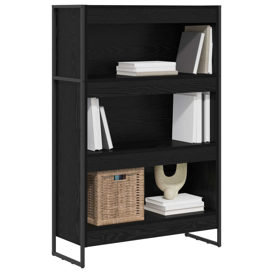 Boekenkast Zwart Eiken 80 x 30 x 155 cm Bewerkt hout