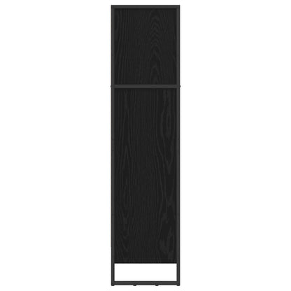 Boekenkast Zwart Eiken 80 x 30 x 155 cm Bewerkt hout