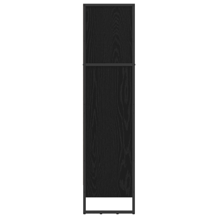 Boekenkast Zwart Eiken 80 x 30 x 155 cm Bewerkt hout