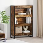 Boekenkast 80x30x121 cm rook eik bewerkt hout