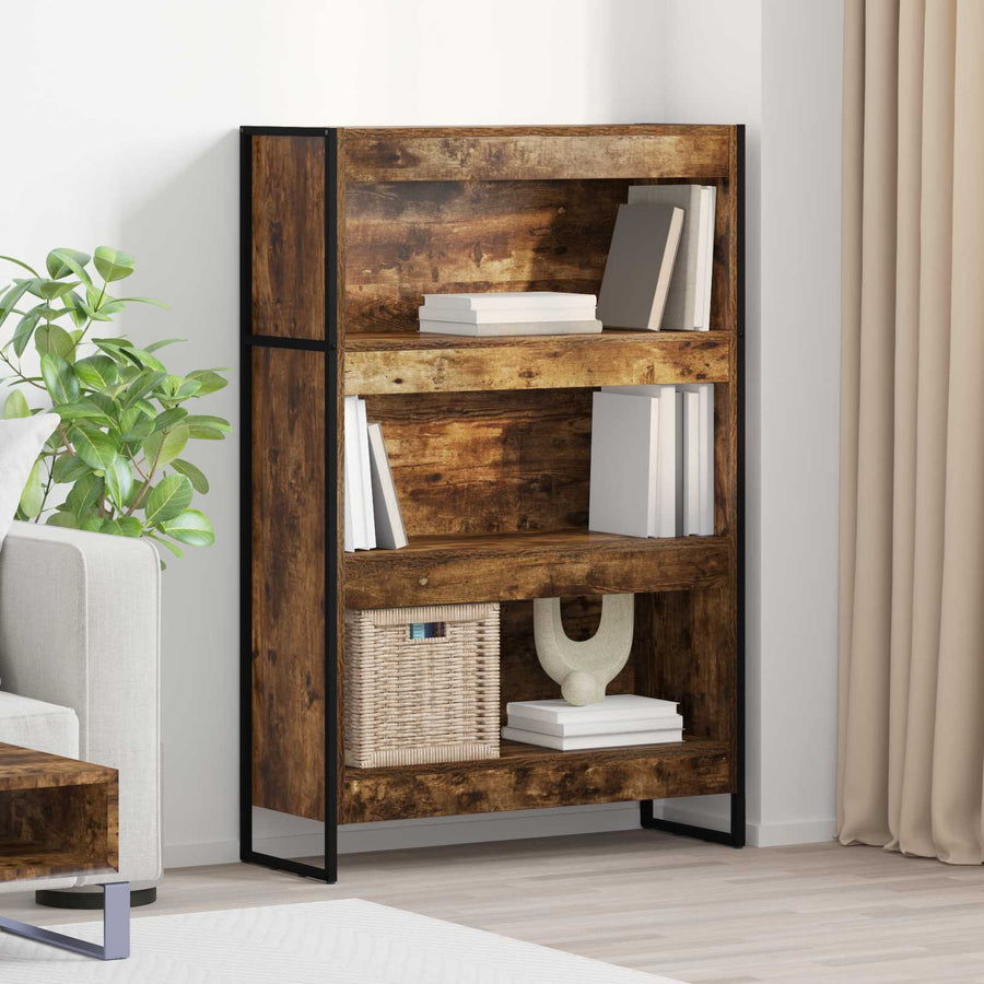 Boekenkast Rook Eik 80 x 30 x 155 cm Bewerkt hout