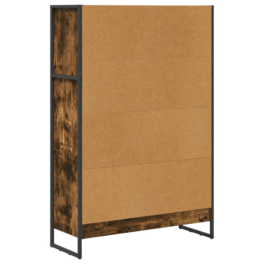 Boekenkast Rook Eik 80 x 30 x 155 cm Bewerkt hout