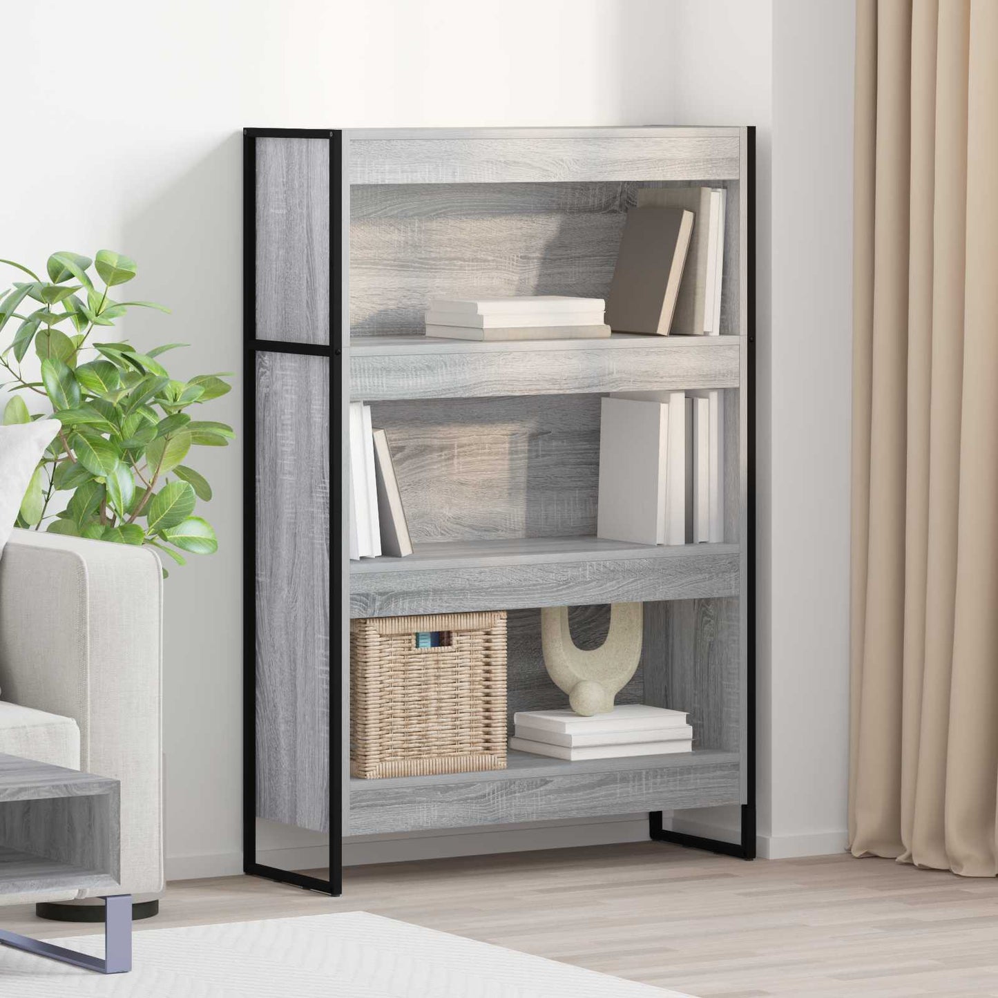 Boekenkast Grijs Sonoma 80 x 30 x 155 cm Bewerkt hout