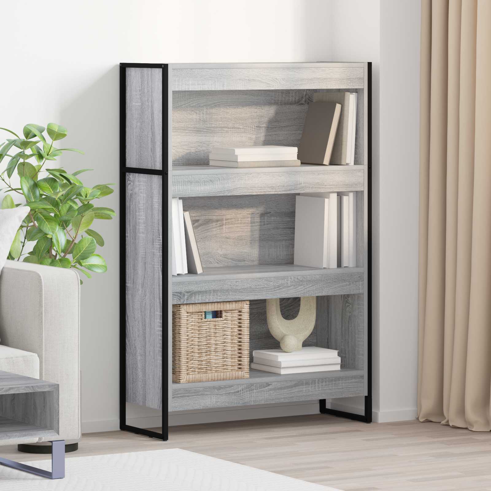 Boekenkast Grijs Sonoma 80 x 30 x 155 cm Bewerkt hout
