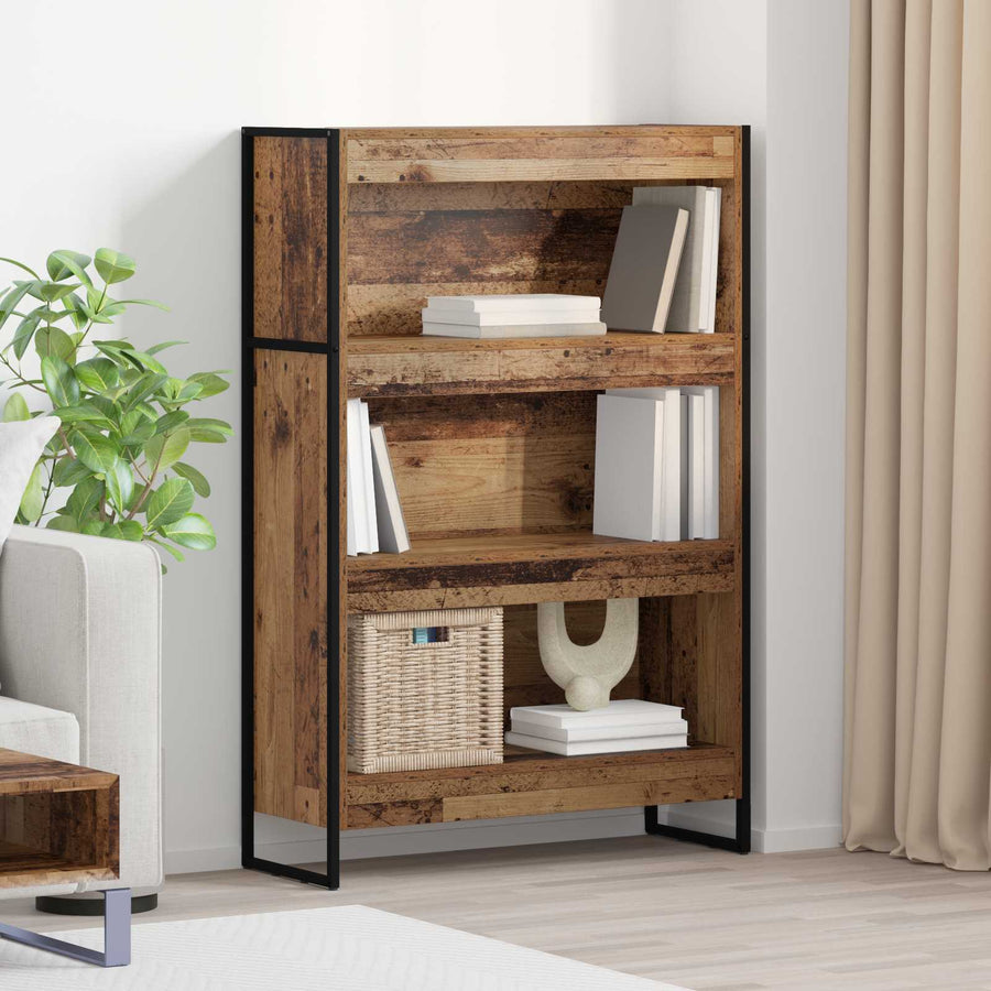 Boekenkast Oud Hout 80 x 30 x 155 cm Bewerkt hout