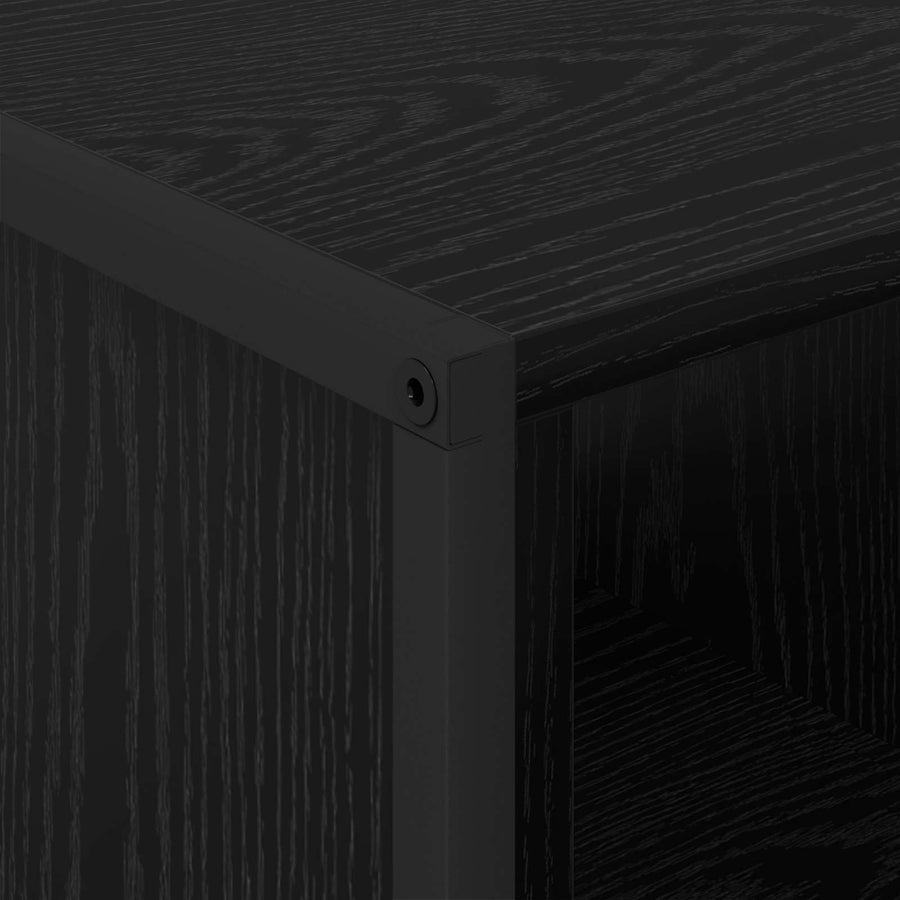 Salontafel Zwart Eiken 80 x 50 x 40 cm Bewerkt hout