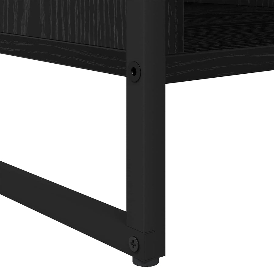 Salontafel Zwart Eiken 80 x 50 x 40 cm Bewerkt hout