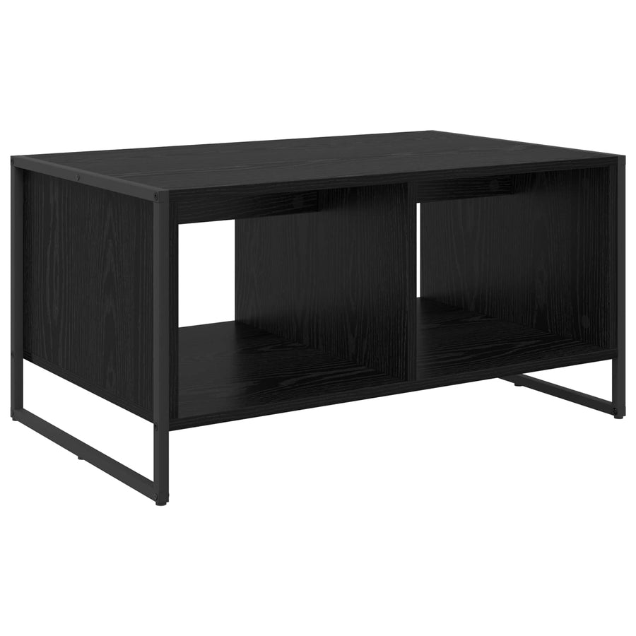 Salontafel Zwart Eiken 80 x 50 x 40 cm Bewerkt hout