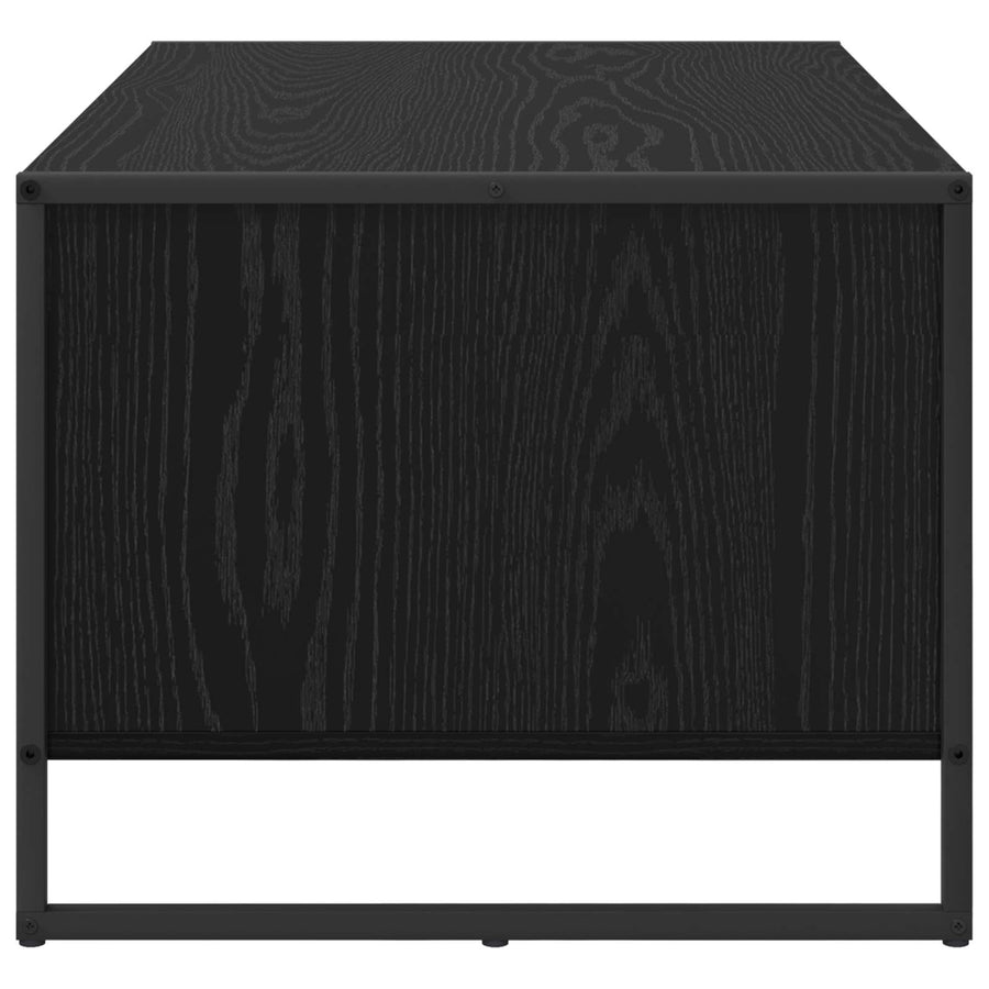 Salontafel Zwart Eiken 80 x 50 x 40 cm Bewerkt hout