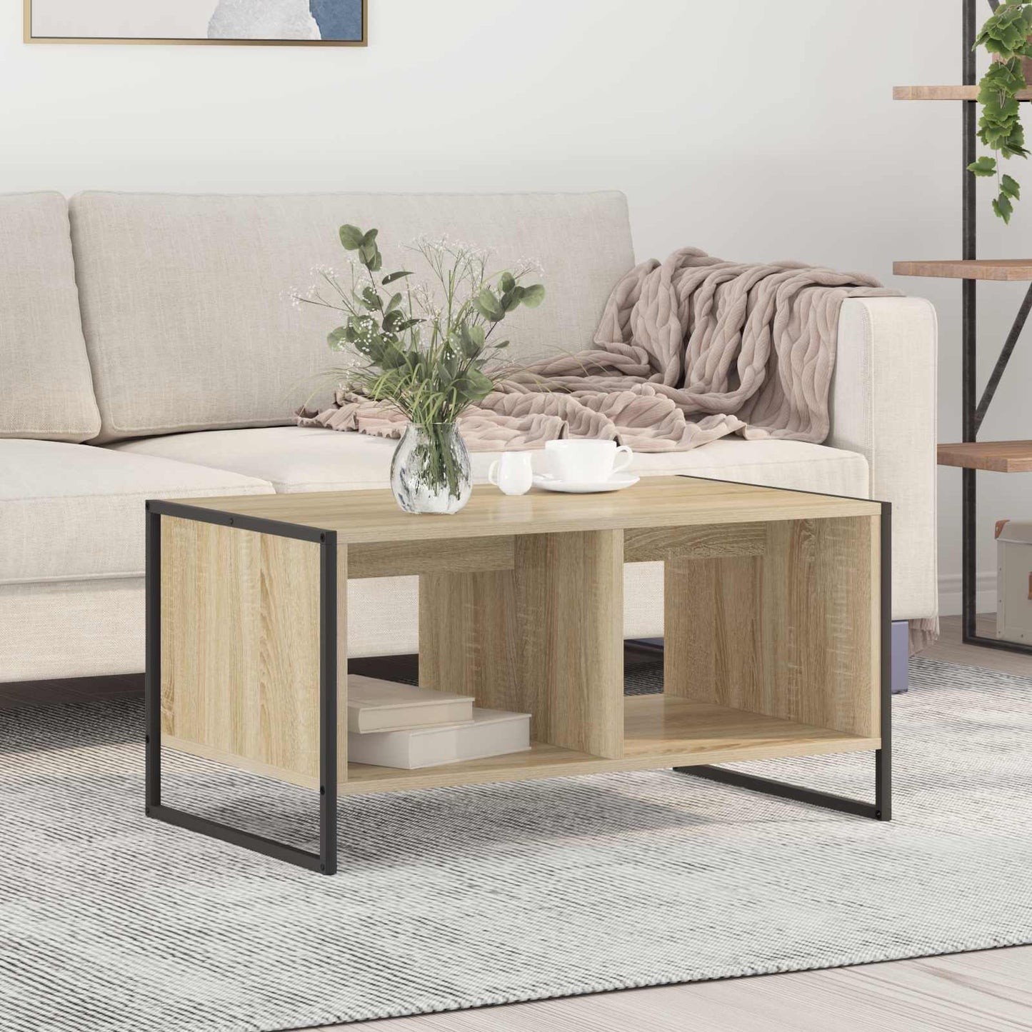 Salontafel Sonoma 80 x 50 x 40 cm Bewerkt hout