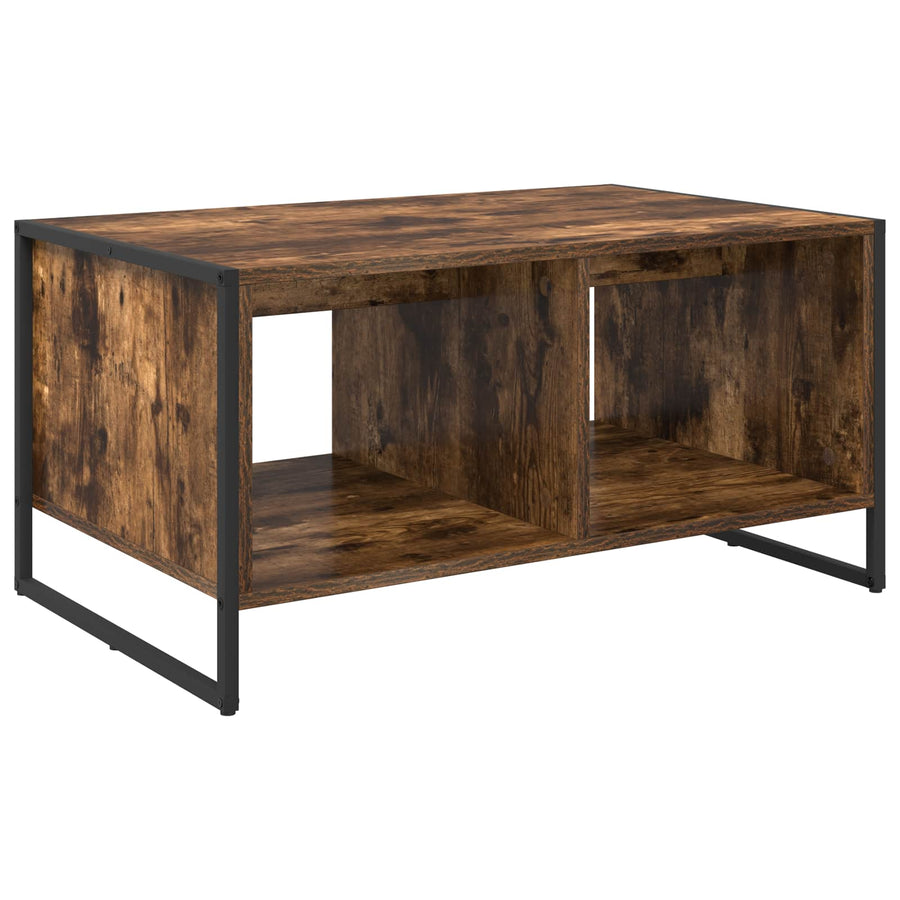 Salontafel Rook Eik 80 x 50 x 40 cm Bewerkt hout