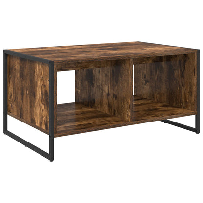 Salontafel Rook Eik 80 x 50 x 40 cm Bewerkt hout