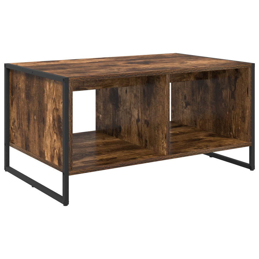 Salontafel Rook Eik 80 x 50 x 40 cm Bewerkt hout