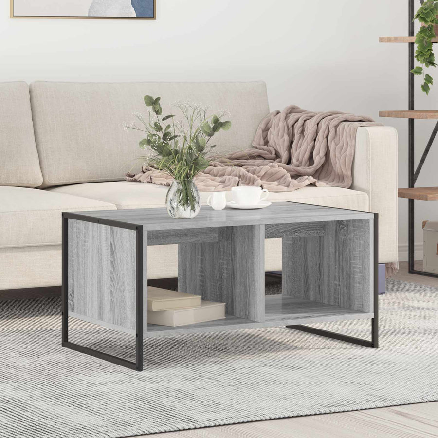 Salontafel Grijs Sonoma 80 x 50 x 40 cm Bewerkt hout