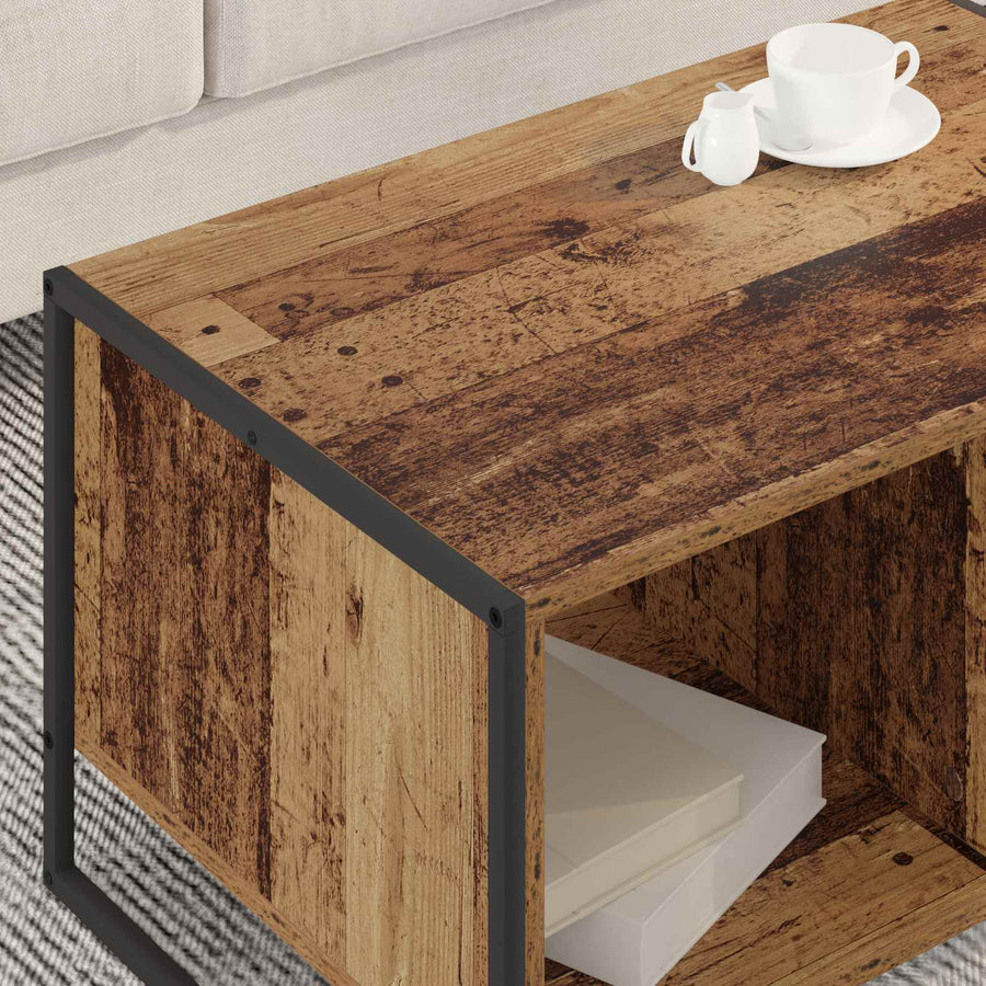 Salontafel Oud Hout 80 x 50 x 40 cm Bewerkt hout