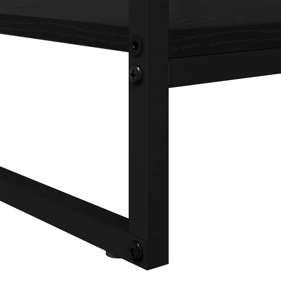 Salontafel Zwart Eiken 80 x 50 x 40 cm Bewerkt hout