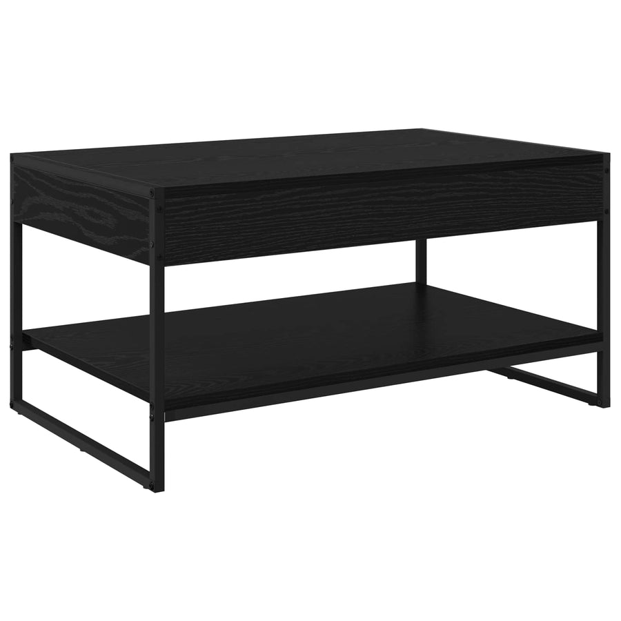 Salontafel Zwart Eiken 80 x 50 x 40 cm Bewerkt hout