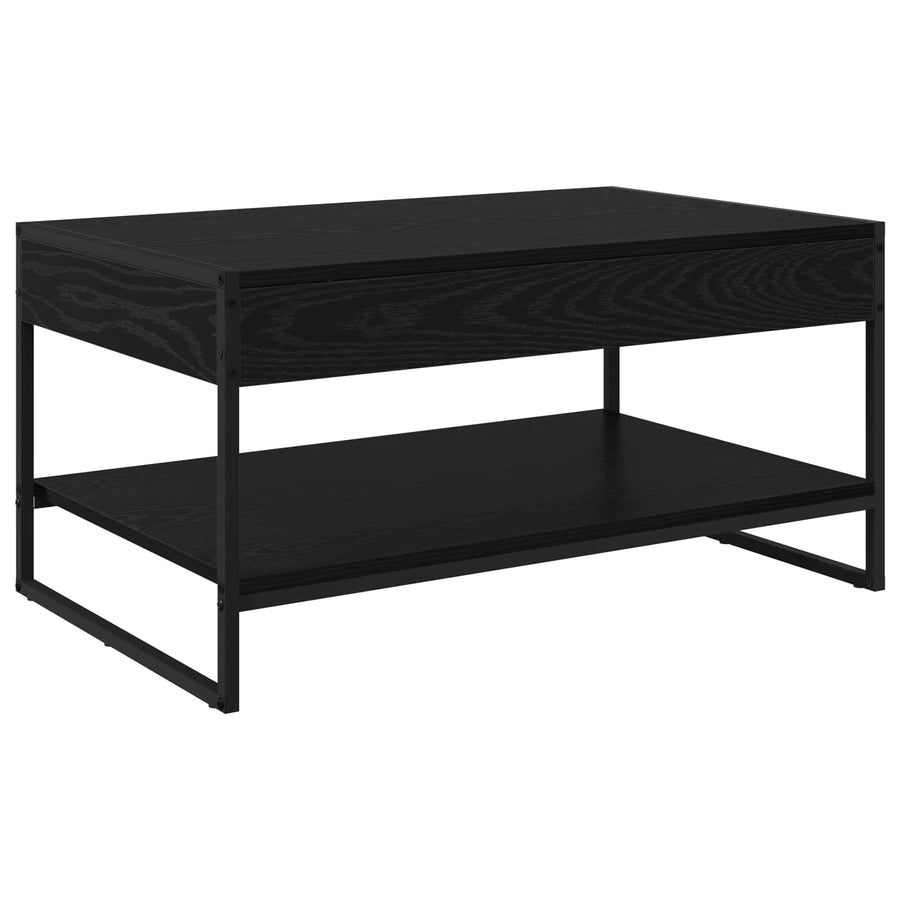 Salontafel Zwart Eiken 80 x 50 x 40 cm Bewerkt hout